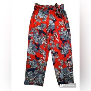 2 for $25 Orange Ladies Japanese floral design pants size small